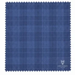 Pompey Collection - Men's Glen Plaid Dress Suit 2 Piece Regular Fit in Blue