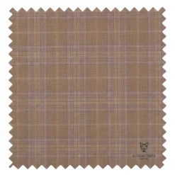 Pompey Collection - Men's Glen Plaid Dress Suit 2 Piece Regular Fit in Tan