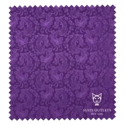 Purple Tone on Tone Paisley Pattern Slim Fit Men's 2 Piece Suit