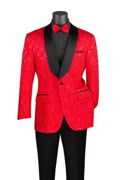 Red Champagne Regular Fit Blazer Shawl Lapel