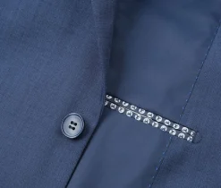 Regular Fit 2 Piece Notch Lapel 2 Button Suit In Blue
