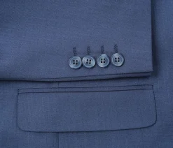Regular Fit 2 Piece Notch Lapel 2 Button Suit In Blue