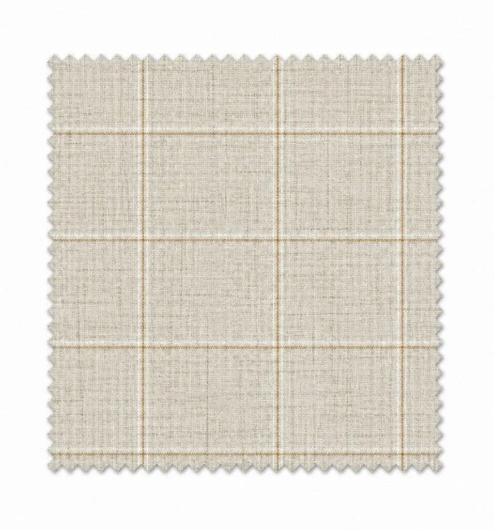 Regular Fit 2 Piece Plaid Suit in Taupe
