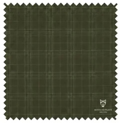 Renaissance Collection - Regular Fit Glen Plaid 3 Piece Suit Olive