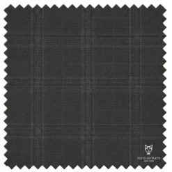 Renaissance Collection - Regular Fit Glen Plaid 3 Piece Suit Black