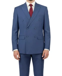 (36R & 44L) Double Breasted 2 Piece Suit Regular Fit in Blue