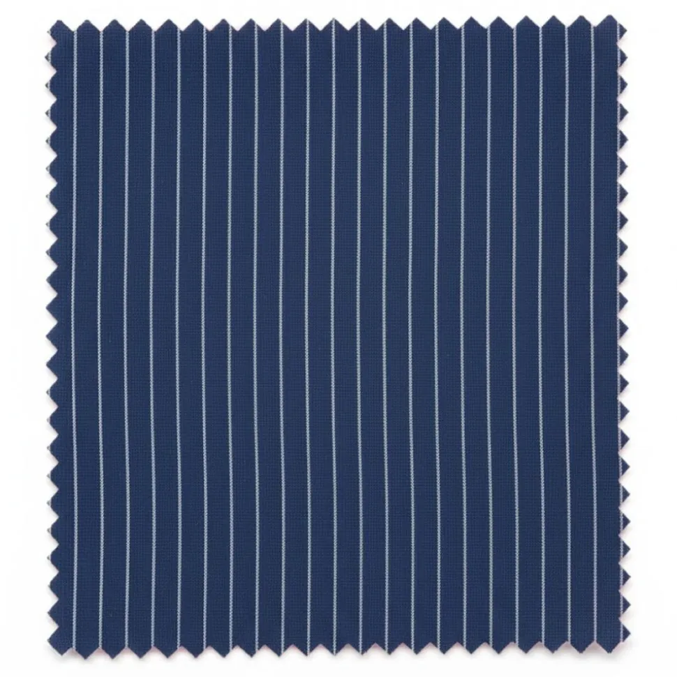 (46R, 48L, 62R) Blue Regular Fit 2 Piece Pinstripe Double Breasted Suit