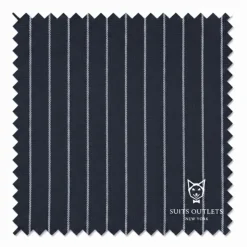 Rockefeller Collection - Double Breasted Stripe Suit Navy Regular Fit 2 Piece with Adjustable Waistband Pants