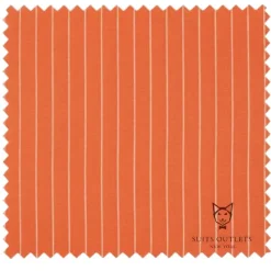 Rockefeller Collection - Double Breasted Stripe Suit Orange Regular Fit 2 Piece with Adjustable Waistband Pants