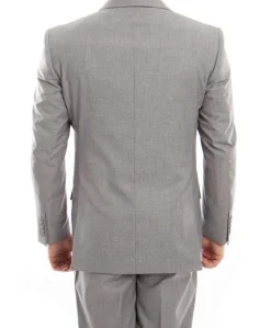 (36R, 44R, 46L) 100% Wool Modern Fit 2 Piece Gray Suit