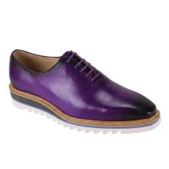 Ruben Collection - Purple Leather Plain Toe Shoes