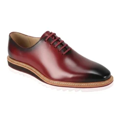 Ruben Collection - Wine Leather Plain Toe Shoes