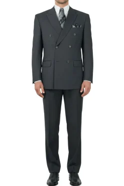 (38S) Charcoal Regular Fit Double Breasted 2 Piece Suit