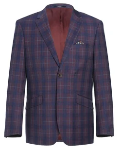 Slim Fit Blazer Glen Plaid in Blue