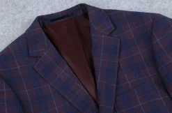 Slim Fit Blazer Glen Plaid in Blue