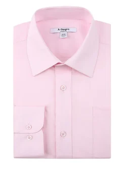 Slim Fit Cotton Convertible Cuff Dress Shirt In Pink