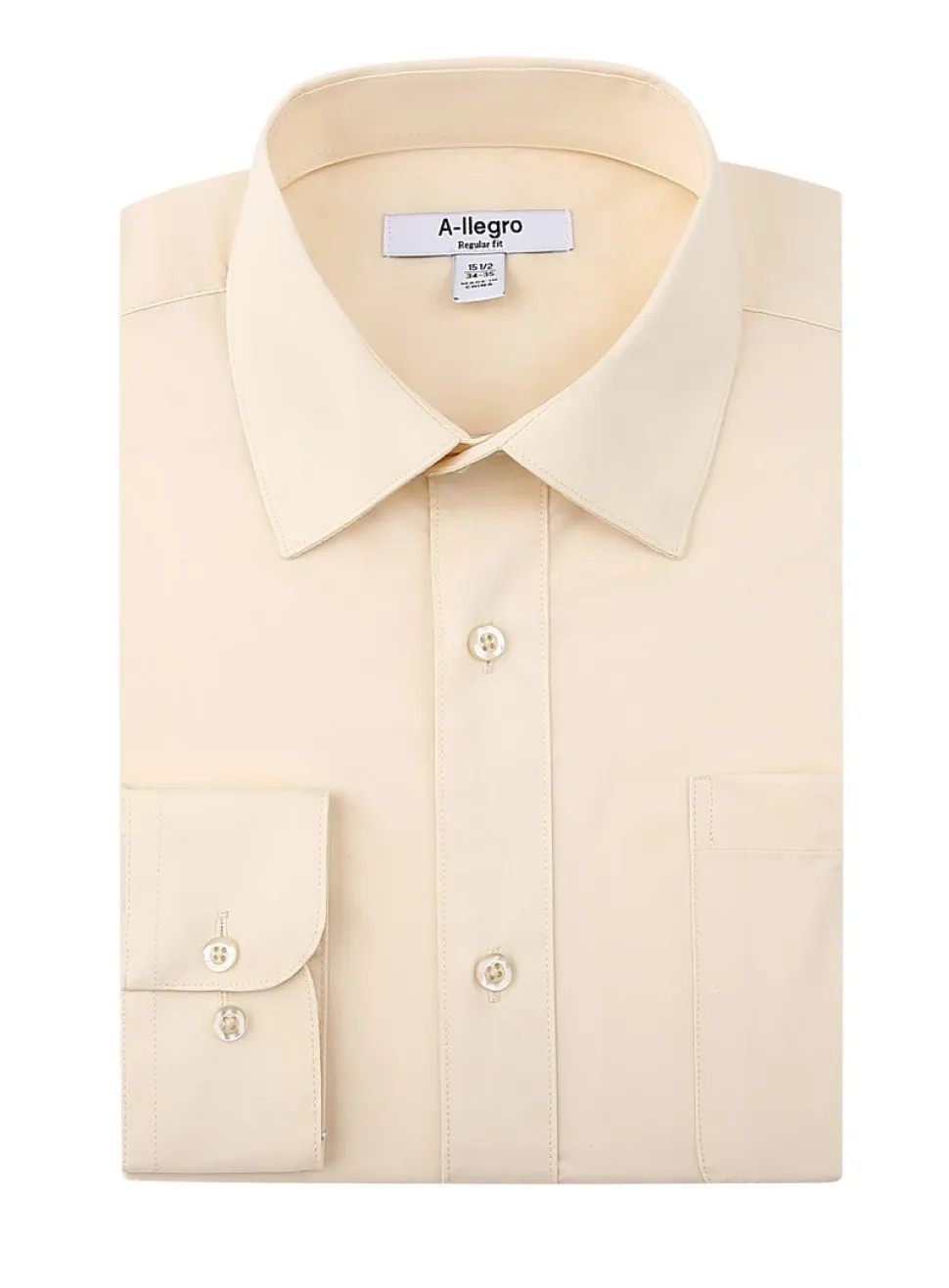 Slim Fit Cotton Convertible Cuff Dress Shirt In Beige