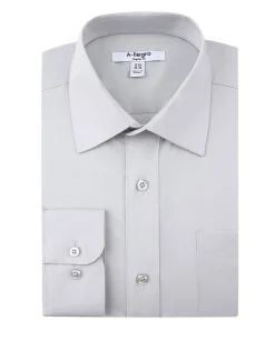 Slim Fit Cotton Convertible Cuff Dress Shirt In Gray