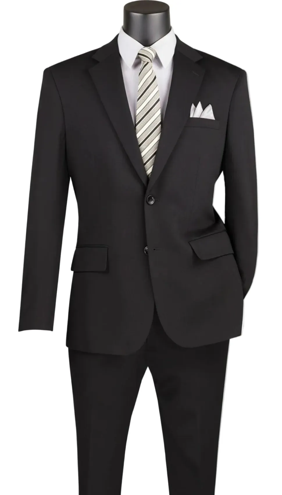 Slim Fit Men's Suit 2 Piece 2 Button in Black