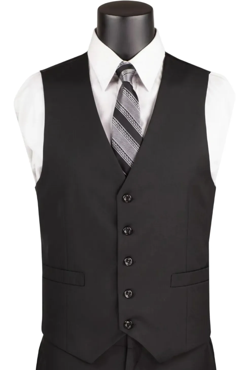 Slim Fit Men's Suit 3 Piece 2 Button in Black