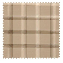 Slim Fit Suit Windowpane 3 Piece with Vest in Beige