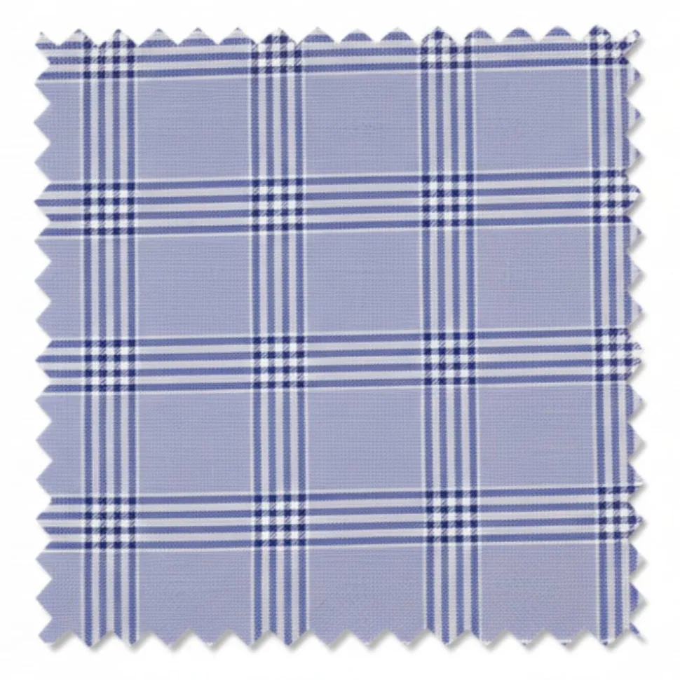 Slim Fit Suit Windowpane 3 Piece with Vest in Sky Blue