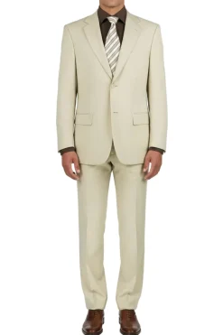 (38S, 42S, 48R, 50R) Beige Regular Fit 2-Piece Suit