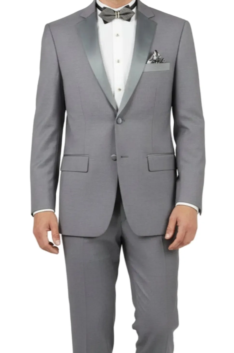(38S, 40S, 50R) Slim Fit 2 Piece Gray Tuxedo
