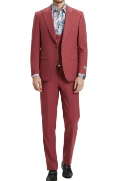 Stacy Adams - Coral 3 Piece Hybrid Fit Suit With Expandable Waist Band