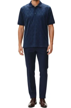Stacy Adams - Men's Navy Stretch Polo Shirt