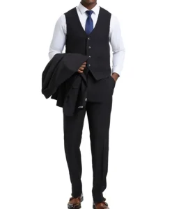 Stacy Adams - 3 Piece Hybrid Fit Suit in Black