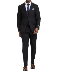 Stacy Adams - 3 Piece Hybrid Fit Suit in Black