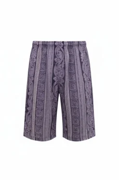 Stacy Adams - Purple Vertical Paisley Short Walking Suit Set