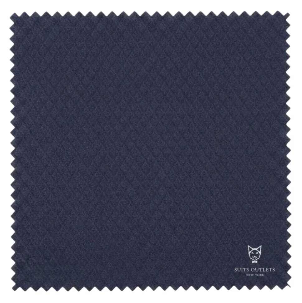 Textured Modern Fit Navy 2 Piece Double Breasted Tuxedo