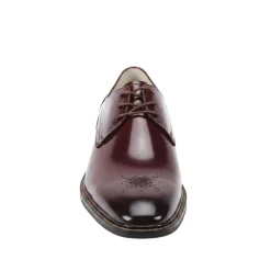 Toby Collection - Burgundy Medallion Toe Lace-Up Dress Shoes