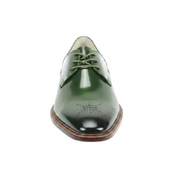 Toby Collection - Green Medallion Toe Lace-Up Dress Shoes