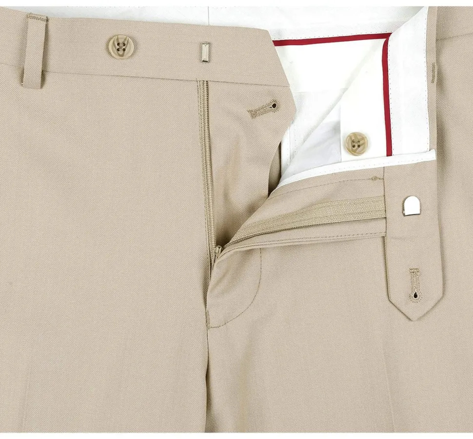 Vanderbilt Collection - Beige Regular Fit Dress Pants