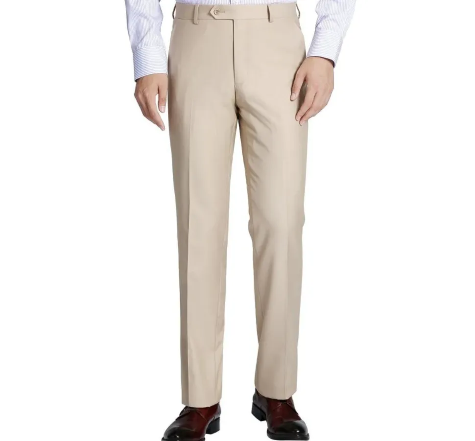 Vanderbilt Collection - Beige Regular Fit Dress Pants