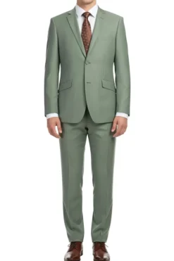 Vanderbilt Collection - Classic 2 Piece Suit 2 Buttons Regular Fit In Sage