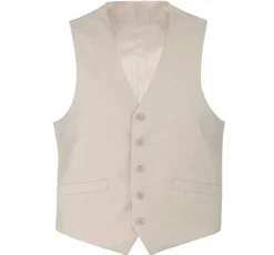 Vanderbilt Collection- Classic Dress Vest 5 Buttons Regular Fit In Beige
