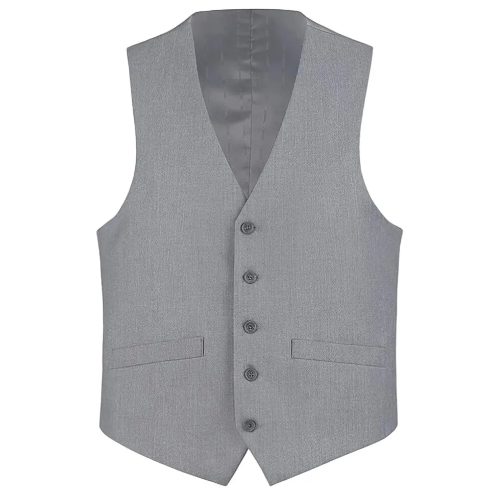 Vanderbilt Collection - Classic Dress Vest 5 Buttons Regular Fit In Gray