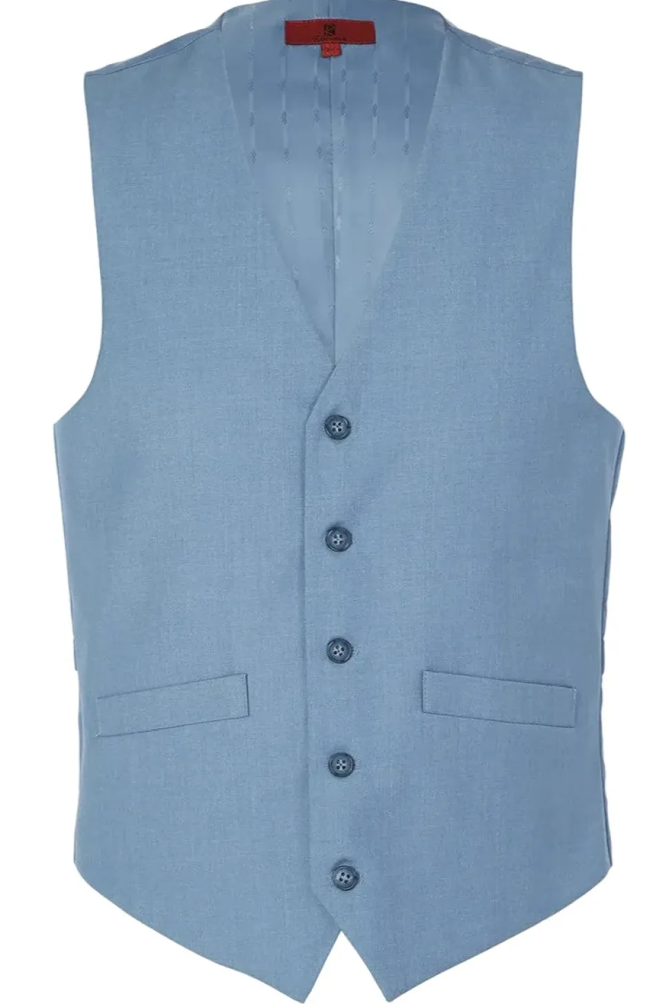 Vanderbilt Collection - Classic Dress Vest 5 Buttons Regular Fit In Blue