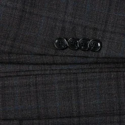 Wool Blend Regular Fit Checked Blazer in Brown