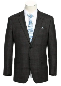Wool Blend Regular Fit Checked Blazer in Brown