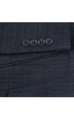 Wool Blend Slim Fit Suit 2 Piece Suit 2 Button in Charcoal