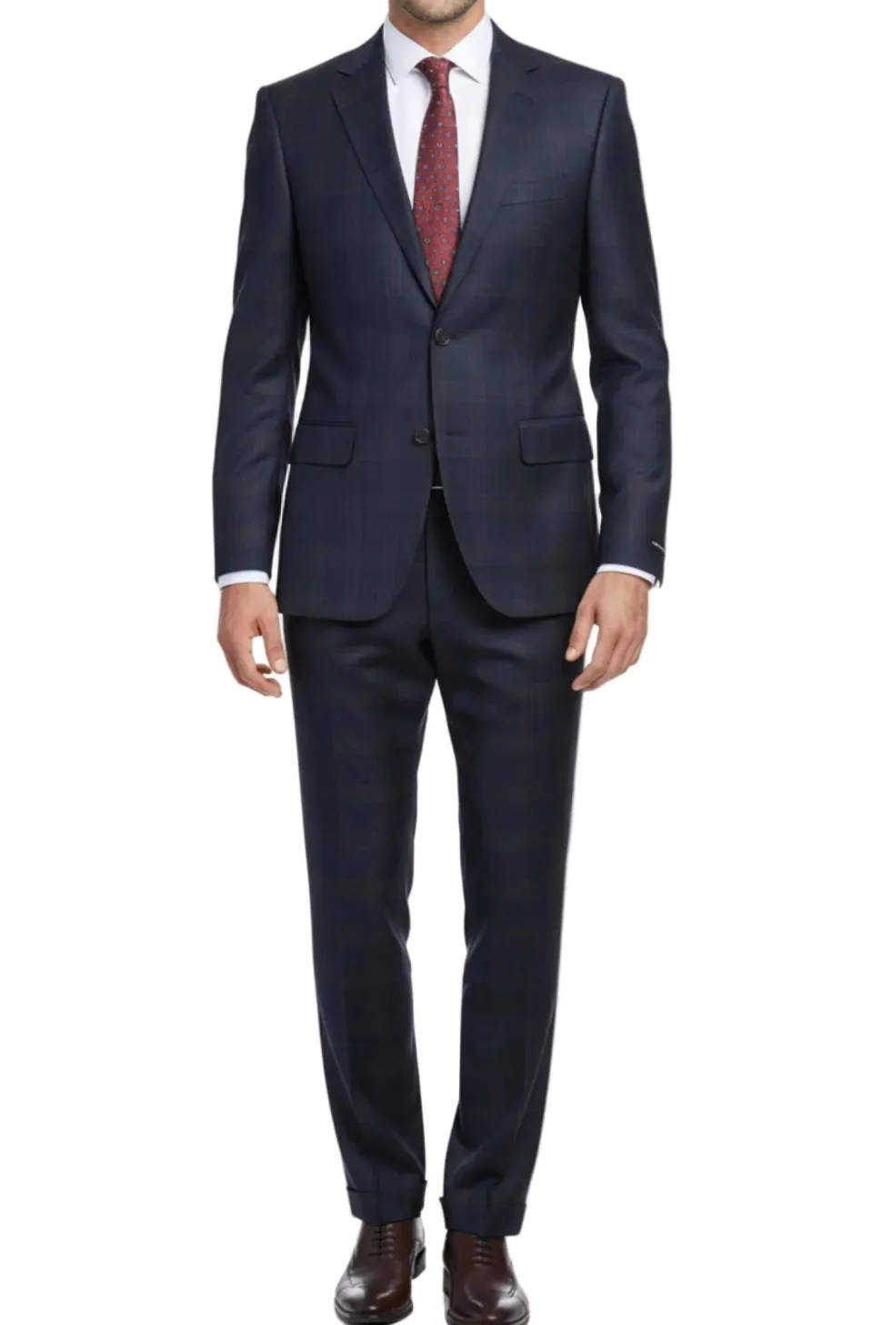 100% Wool Navy Regular Fit 2-Piece Suit